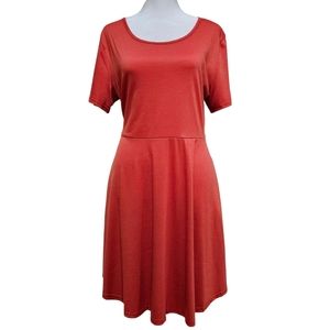 NWOT Women's Casual Fit & Flare Short Sleeve Dress with Pockets - Large